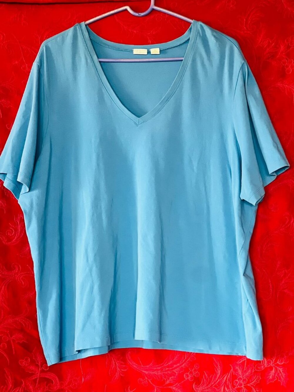 Caslon Women V-Neck Strappy Cutout Back Short Sleeve Blouse Size 3X